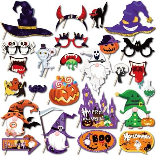 Happy Halloween Party DIY Photobooth Props Party Favors Funny Halloween Festivals Party Theme Photobooth Props Party Decoration