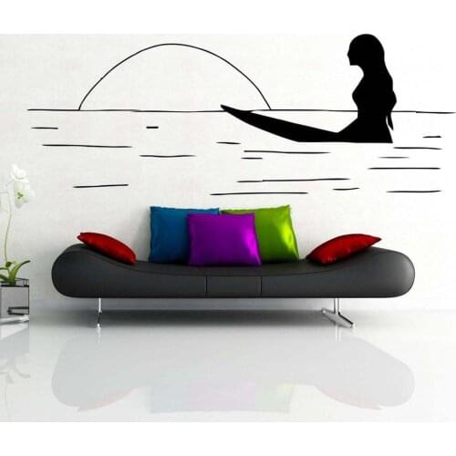 Surfing Wall decal abstract Surf rider Ocean Slip Surf school Water Surf board Wall Sticker Home Bedroom Decor Vinyl Decal B260