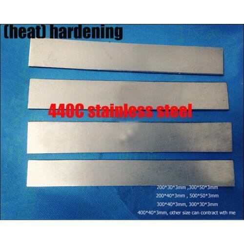 HRC58-60 (heat) hardening 440C stainless steel plate bar rod knife DIY blade More size choose cutter blank