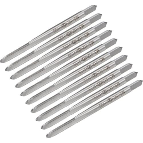 Uxcell Metric Machine Tap M3.0 Thread 0.5 Pitch 3 Straight Flutes H2 High Speed Steel 10pcs