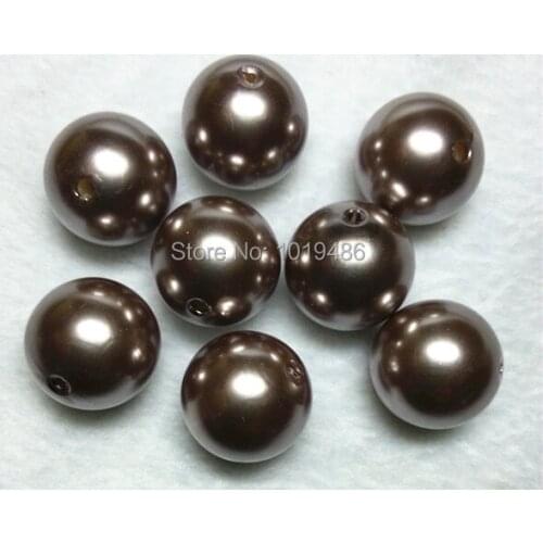 Choose size) 6mm/8mm/10mm/12mm/14mm/16mm/18mm/23mm/25mm grey brown color Acrylic Pearl Beads Chunky Gumball Beads#09