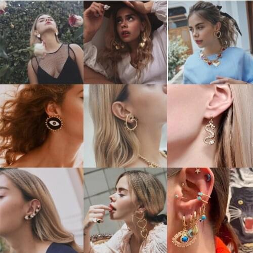 YWZIXLN 2020 Fashion Jewelry Bohemian Earrings Colorful Hollow Heart Pendant Drop Earring Gift For Women Girl Wholesale E0170
