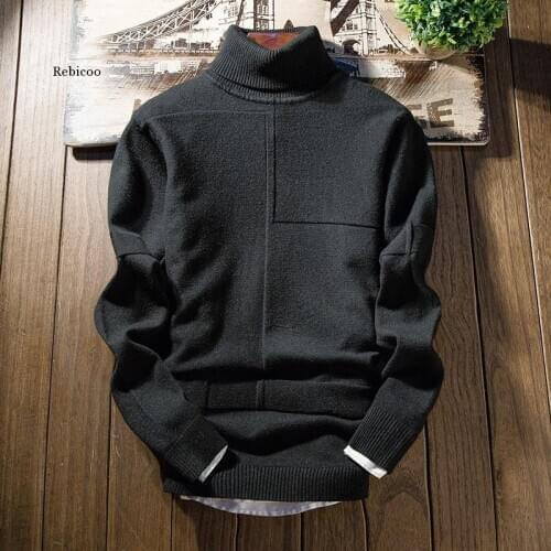 Winter Turtleneck Cashmere Sweater Men New Fashion Mens Christmas Sweater Long Sleeve Slim Fit Student Warm Pullover