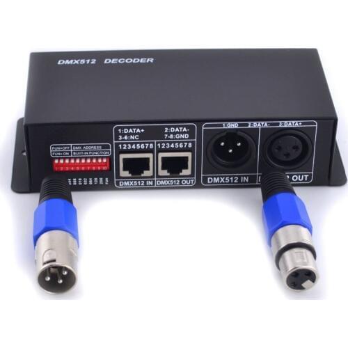 10pcs/Lot DMX512 Controller Decoder 4 Channels 8A LED RGB Controller DC12V-24V For 5050 5730 2835 3014 SMD Strip Modules