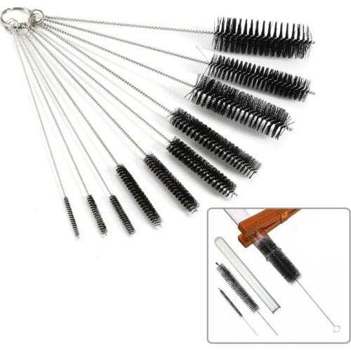 10Pcs/lot Nylon Baby Bottle Brushes Cleaner Multifunctional cleaning brush Stainless Steel Wash Drinking Cleaner Bristle Kit