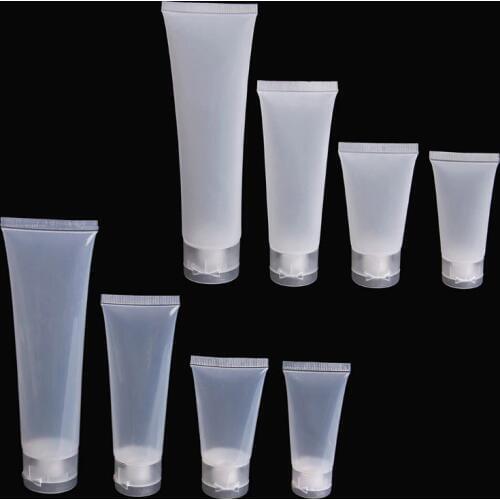 20ml 30ml 50ml 100ml Empty Portable Travel Tubes Squeeze Cosmetic Containers Cream Lotion Plastic Bottles 1Pc transparent/White