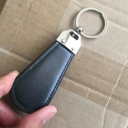 25pcs 3D Water drop shape KIA Car logo keyring auto metal Black leather keychain luxury key ring chain 17KEY030