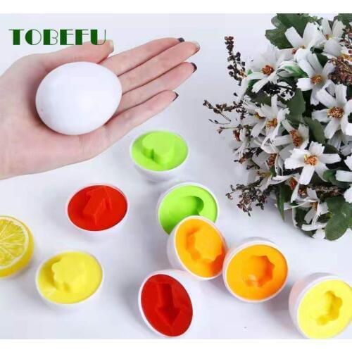 TOBEFU 3/6PCS Montessori Learning Education Math Toys Smart Eggs 3D Puzzle Game For Children Popular Jigsaw Mixed Shape Tools