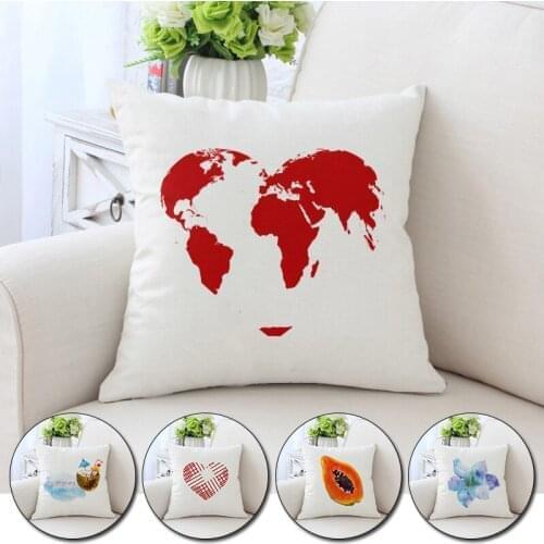 45*45cm Alphabet Map Fruit Pillow Covers New Year Gift Cushion Cover for Home Sofa Decorative Christmas Pillow Cases Decoration