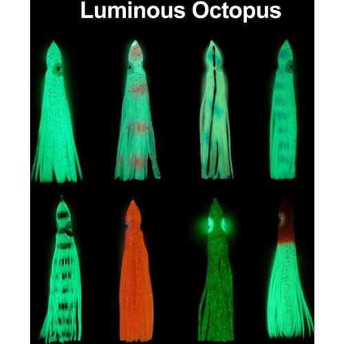 5Pcs/Set 9cm Luminous Soft Octopus-Shaped Fake Baits Faux Lure Fishing Tackle Sea Fishing Tackle Fittings Bait Wholesale