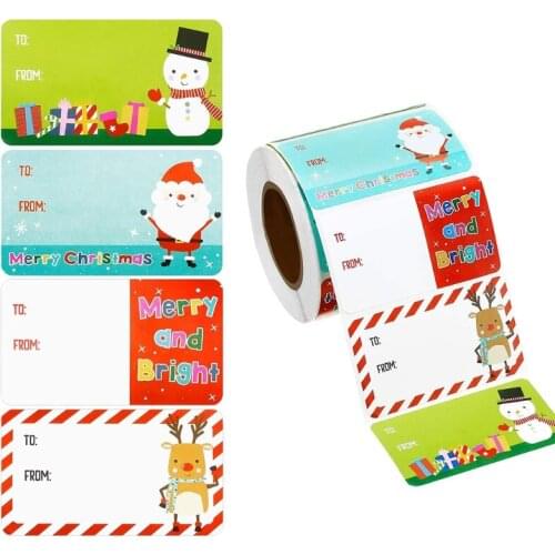 500 Pcs Small Christmas Stickers Scrapbooking Photo Album Embellishments Christmas Decoration Gift Series Rectangle Tags
