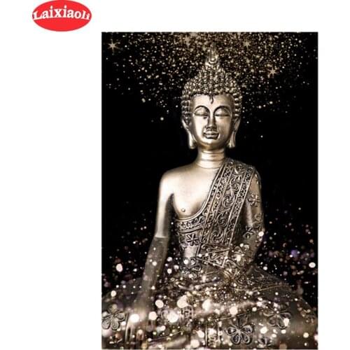 5D round Diamond Hot sale golden buddha religious Embroidery Diamond Painting Full Square Mosaic Cross Stitch Handmade Gift