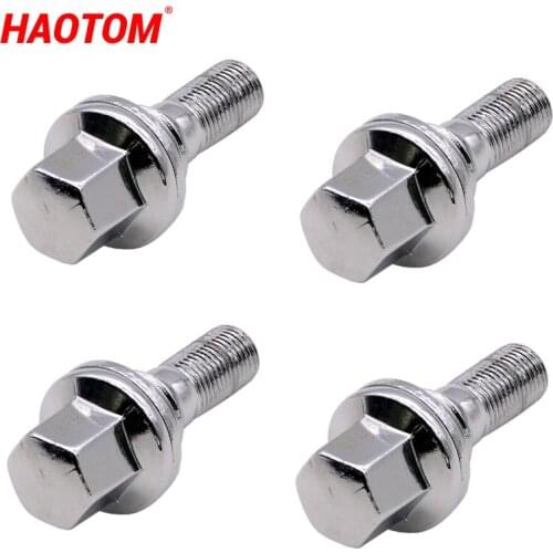 4PCS Car Wheel Bolts Flat Seat Washer For Peugeot 1007 206 207 307 308 406 Citroen C5 C4L 540567 5405.67 Electroplating