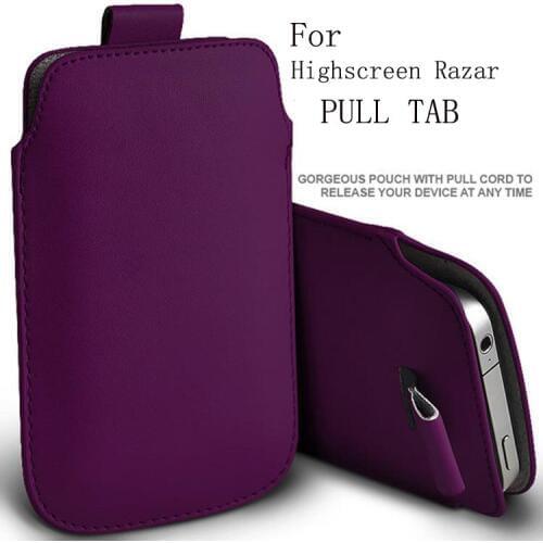 Casteel PU Leather Case For Highscreen RAZAR PRO Easy L Easy S Pull Tab Sleeve Pouch Bag Case Cover Shield