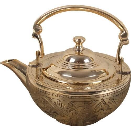 Origin of India handmade thickened brass water kettle pure copper teapot household tea pot set tea maker carved teaware 600ml