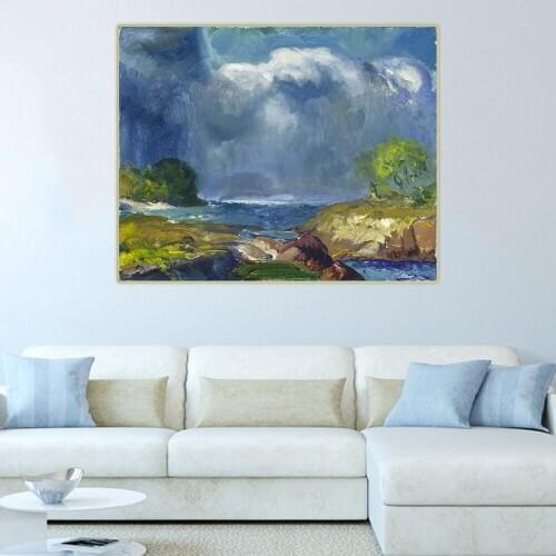 Citon George Bellows《The Coming Storm》Canvas Oil Painting Ash Can School Art Poster Picture Wall Decor Modern Home Decoration