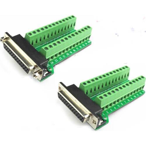 Db25 male to screw blocks adapter db25 female socket to terminal screw blocks converter