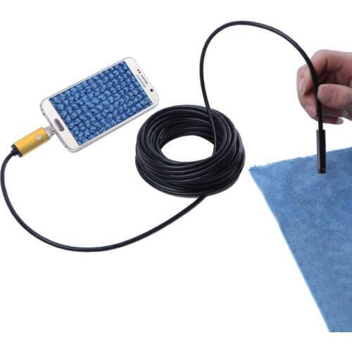 7mm Lens 10M Cable IP67 Waterproof Micro USB Endoscope Portable Camera For Android OTG Mobile Phone 2 IN 1 Flexible Endoscope