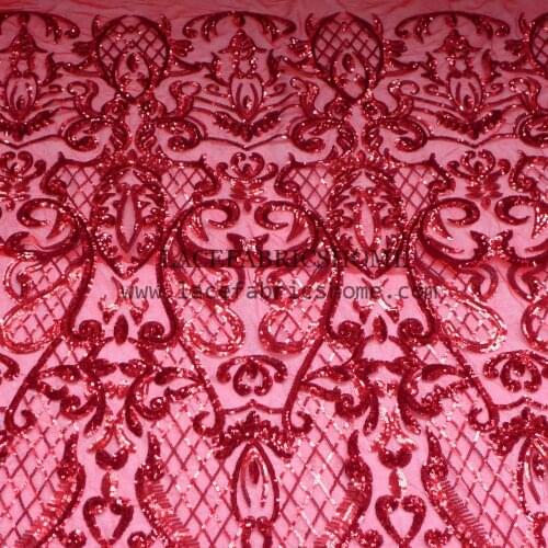 Hot red/white/black/wine/champagne sparkling sequins on netting embroidery fashion show derss/wedding dress lace fabric by yard