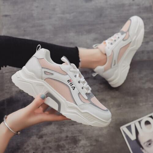 Summer Women Casual Shoes Fashion chunky sneakers women Ladies Luminous Vulcanized Shoes Mesh Sports White Wedge Walking Shoes