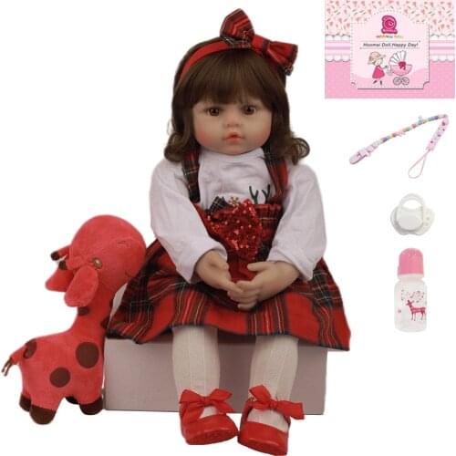 60CM Lovely New Design Bebe Reborn Baby Doll 24" Soft Silicone Realistic Cloth Dolls Fashion Toys For Birthday Holiday Gifts