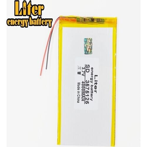 3.7V 4000mah 3575125 Polymer Lithium Li-Po Rechargeable Battery For GPS DVD e-book tablet pc power bank video