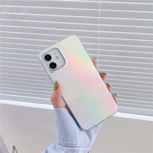 Fashion Luxury Laser Silicone Phone Case For iPhone 12 mini 11 Pro Max 7 8 Plus X XR XS Max SE 2020 Cover Cute Colorful Fundas