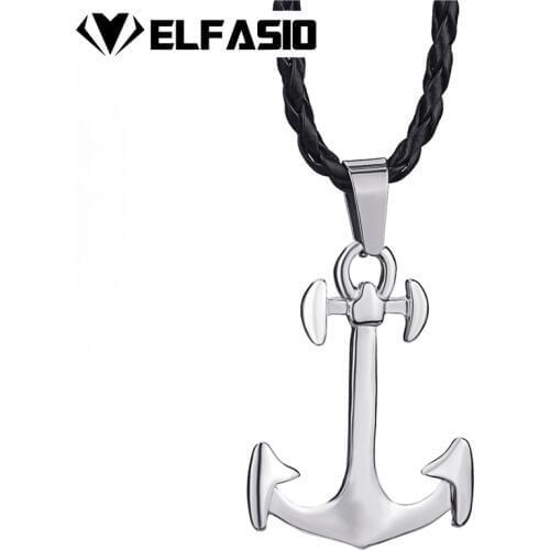 Mens Cross Anchor Silver Tone Pendant with Necklace set Fashion Jewelry LP229