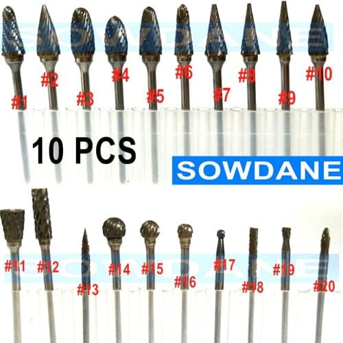 10pcs set Dental Tungsten Carbide Burs Steel Dental Bur Set Diamond Burs Dental Lab Laboratory Material Grinding Head Rotary Bur