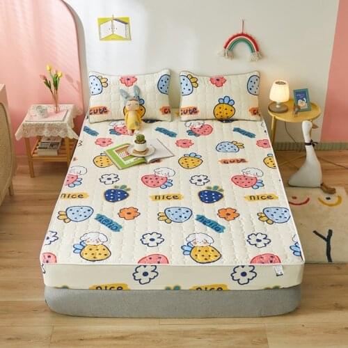 Waterproof Elastic Floral Bed Sheet With Elastic Bands Soft Stretch All-inclusive Queen Bed Mattress Cover Adjustable Protectors