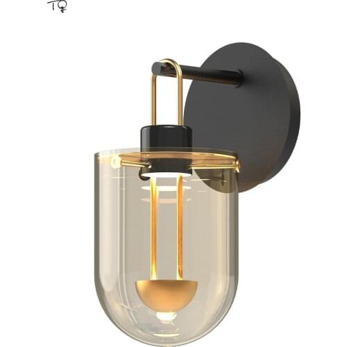 Nordic Modern Minimalist Background Wall Lamp Industrial Glass Indoor Lighting Bedside Bedroom Decor Living Room Bathroom Study