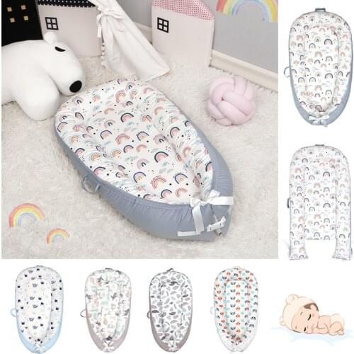 New Baby Nest Portable Bumper Sleeping Bed Infant Crib Soft And Foldable Newborn Appease Mattress Nursery Sleep Nest Cradle Bed