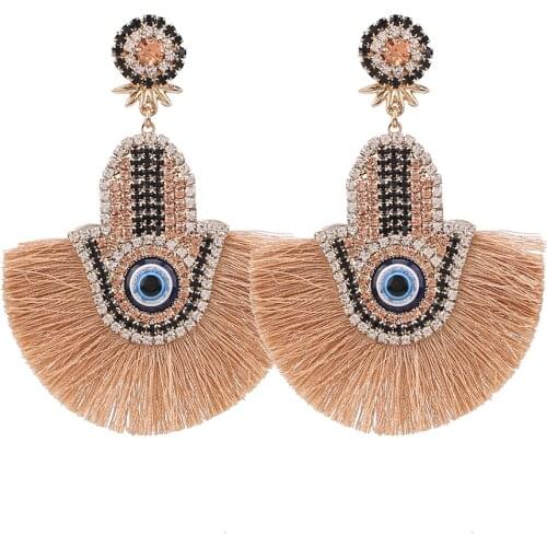 New Tassel Earrings For Women Female Hand Crystal Dangle Earrings Drop Boucles D'oreilles Pour les Femmes Best Gifts For Women