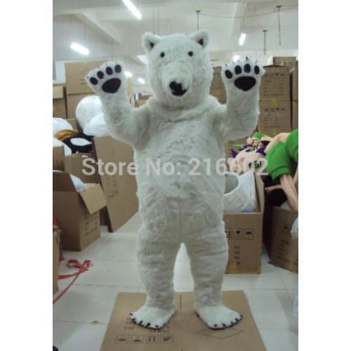 New high quality Professional Polar Bear Mascot Costume Fancy Dress Adult Size