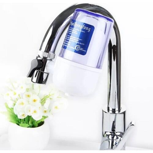 Tap water purifier kitchen faucet filter washable ceramic filter mini water filter transparent stain visible