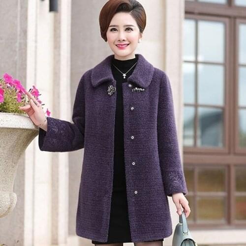 2021 Autumn Winter Imitation Mink Velvet Overcoat Women Thick Warm Outwear Mid Length Woolen Coat Female Knitted Tops X525