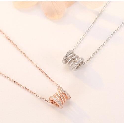 S925 Sterling Silver small waist Necklace womens Pendant plated with 18K Gold clavicle neck chain