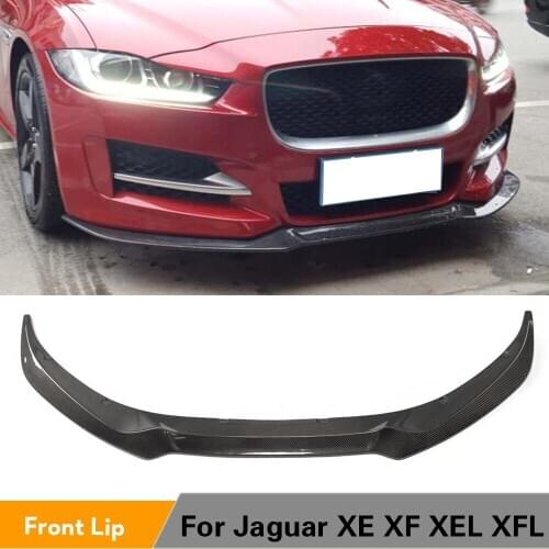 Carbon Fiber Front Bumper Lip Spoiler Chin for Jaguar XE Sedan 4-Door 2015 2016 2017 Bumper Protection Car Tuning Parts