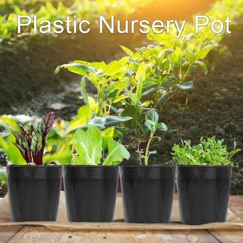 Plastic Flower Pot Plant Nursery Flowerpot Seedlings Planter Containers Set