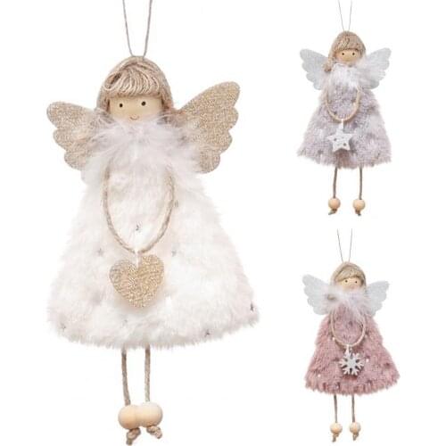 Hanging Pendant Miniature Decorative Home Crafts Cute Delicate Fabric Cartoon Angle Girl Plush Doll Toy Ornament for Bedroom