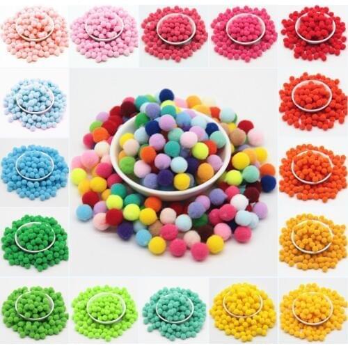 10mm Mixed Color Pom Poms Soft Round Fluffy Craft PomPoms Ball Kindergarten DIY Craft Toy for Children Kids Decor Supplies 100pc