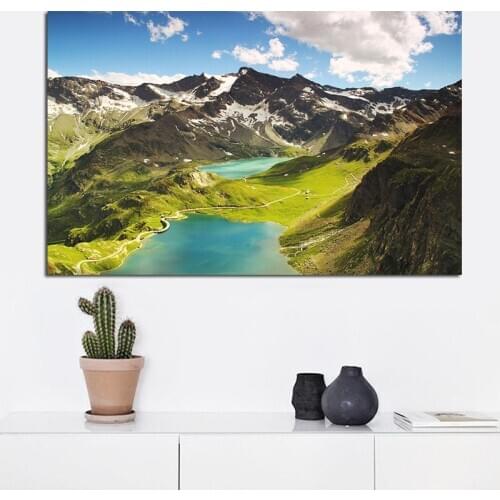 Natural Landscape Prints Poster Lake Mountain Canvas Paintings Forest Art Print Scandinavian Wall Pictures Living Room Deocr