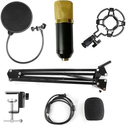 USB Microphone Studio Professional Condenser Wired Computer Microphone With Stand For Karaoke Video Recording PC BM700