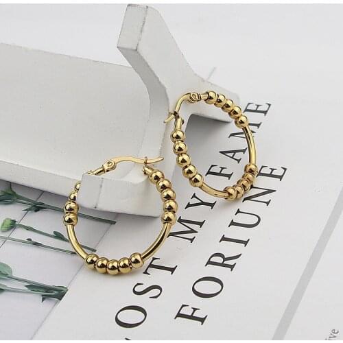 Elsa Bijoux Jewelry Stainless Steel Ball Earrings 30MM 40MM 50MM Wholesale Gifts For Children And Women Parties