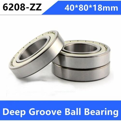 4pcs/lot 40x80x18mm 6208ZZ 6208Z 6208 Z ZZ Bearings 40*80*18mm Double seal Deep Groove Ball bearing