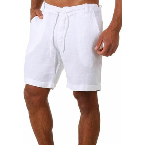New Men Spring Casual Pockets Trousers Shorts Buttons Short Men Bodybuilding Mens Shorts Cotton Linen Running Shorts Bermudas