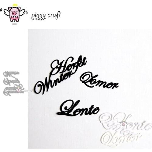 Piggy Craft metal cutting dies cut die mold 4Pcs Letter decoration Scrapbook paper craft knife mould blade punch stencils dies