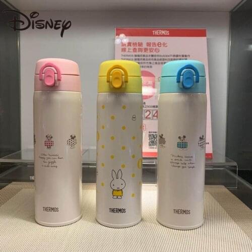 Disney Cup Thermos Flask 304 stainless steel vacuum cup 500ml Mickey Minnie Cartoon cute water cup, large capacity teacup