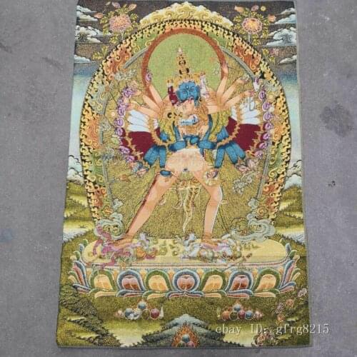 36" Tibet Tibetan Buddhism Thangka Kalachakra embroidery