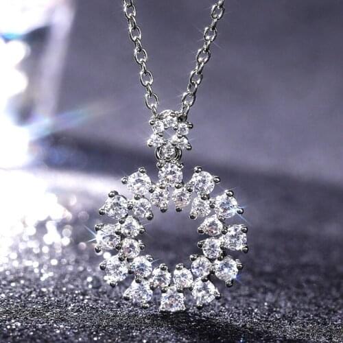 YOUHAOCC Fashionable Simple Garland Lady Pendant Necklace Zircon Jewelry Creative Design High Jewelry Accessories